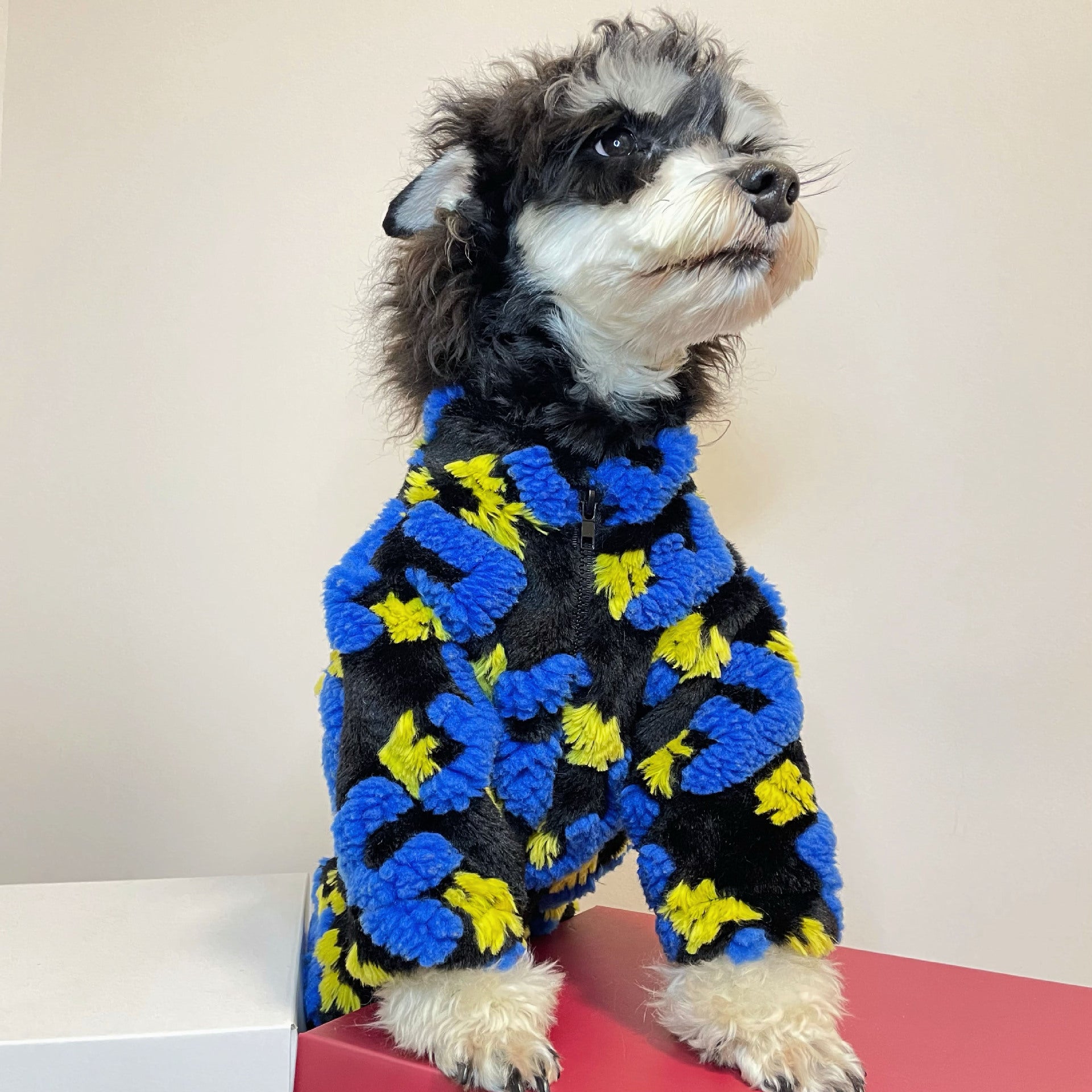 Keep Your Pets Cozy with the Alphabet Lamb Jacquard Fleece Jacket